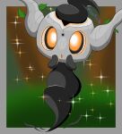  ambiguous_gender arachnid arthropod belly black_body daww forest generation_6_pokemon ghost glowing glowing_eyes glowing_mouth hi_res izzipurrito leaf looking_up nintendo open_mouth phantump plant pokemon pokemon_(species) solo sparkles spider spirit tagme tree young 