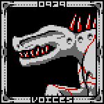  16-bit 1:1 ambiguous_gender back_spikes black_background border digital_media_(artwork) english_text eye_spots eyeless feral fossilbro grey_border grey_text headshot_portrait mammal monster number partially_colored paws pixel_(artwork) portrait quadruped raised_paw red_spikes red_teeth restricted_palette scp-939 scp_foundation sharp_teeth side_view simple_background solo spikes spikes_(anatomy) standing teeth text 