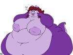  2018 4:3 anthro areola batspid2 big_areola big_breasts biped black_eyebrows black_eyelashes blep breasts digital_drawing_(artwork) digital_media_(artwork) double_chin ear_piercing eyebrows facial_piercing fangs female fingers_on_face flat_colors front_view furgonomics furry-specific_piercing green_eyes hair half-length_portrait horn huge_areola huge_belly huge_breasts huge_thighs hyper hyper_hips hyper_thighs inverted_nipples kobold laura_reeves love_handles morbidly_obese morbidly_obese_anthro morbidly_obese_female navel nipples nose_piercing nude nude_anthro nude_female obese obese_anthro obese_female overweight overweight_anthro overweight_female piercing pink_tongue portrait purple_areola purple_body purple_scales red_hair scales scalie signature simple_background solo striped_horn stripes tail tail_piercing teeth thick_thighs three-quarter_view tongue tongue_out trans_(lore) trans_woman_(lore) white_background 