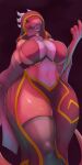  absurd_res anthro beckoning big_breasts biped breasts choker clothed clothing collaris curvy_figure digital_media_(artwork) dragon female gesture hi_res hood horn huge_breasts jewelry legwear low-angle_view midriff multicolored_body multicolored_scales navel necklace non-mammal_breasts open_mouth open_smile pink_body pink_scales portrait red_eyes robe scales sharp_teeth simple_background skimpy smile solo squish teeth thick_thighs thigh_highs thigh_squish three-quarter_portrait thyllin_(collaris) two_tone_body two_tone_scales voluptuous wide_hips 