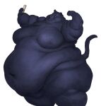  2021 anthro belly big_belly blue_body blue_fur cellphone cettus fat_rolls felid flexing flexing_bicep fur hi_res holding_object holding_phone looking_at_object looking_at_phone male mammal moobs morbidly_obese morbidly_obese_anthro morbidly_obese_male nude obese obese_anthro obese_male overweight overweight_anthro overweight_male pantherine phone selfie simple_background smartphone smile solo standing white_background 