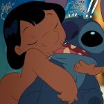  age_difference alien child disney duo female hi_res humanoid kissing lilo_and_stitch lilo_pelekai male male/female pokachu_(artist) stitch_(lilo_and_stitch) young younger_female 