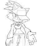  anthro blaze_the_cat bottomwear clothing crop_top domestic_cat felid feline felis female fixink fixstern_star hat headgear headwear hi_res line_art mammal navel pants sega shirt sleeves solo sonic_the_hedgehog_(series) topwear 