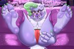  absurd_res animatronic annoyed anthro blush breasts canid canine canis chest_tuft clothing colored_nails dialogue eyelashes eyeshadow facial_markings feet female five_nights_at_freddy&#039;s five_nights_at_freddy&#039;s:_security_breach genitals green_highlights green_nails hair head_markings hi_res highlights_(coloring) lazier_boi legwear lipstick lying machine makeup mammal markings mostly_nude nails narrowed_eyes navel navel_piercing on_back pattern_clothing pattern_legwear piercing purple_body purple_clothing purple_eyeshadow purple_legwear purple_lipstick pussy robot roxanne_wolf_(fnaf) scottgames small_breasts solo spread_pussy spreading steel_wool_studios striped_clothing striped_legwear stripes talking_to_viewer text thick_thighs tuft white_body white_hair wide_hips wolf yellow_eyes 