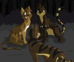  2010 aliasing ambiguous_gender black_body black_fur black_inner_ear_fluff black_nose black_pawpads black_whiskers blue_eyes bluekyokitty bramblestar_(warriors) brother_(lore) brothers_(lore) brown_body brown_fur brown_inner_ear_fluff cel_shading claws claws_out detailed_background digital_drawing_(artwork) digital_media_(artwork) digitigrade domestic_cat evil_grin father_(lore) father_and_child_(lore) father_and_son_(lore) felid feline felis feral forest fur grass group hawkfrost_(warriors) head_tuft inner_ear_fluff male_(lore) mammal narrowed_eyes night outside outstretched_arm parent_(lore) parent_and_child_(lore) parent_and_son_(lore) pawpads plant raised_tail sebdoggo shaded shrub sibling_(lore) sitting smile son_(lore) standing striped_body striped_fur stripes tabby_cat tail tan_body tan_fur teeth tigerstar_(warriors) tree trio tuft warriors_(cats) whiskers white_body white_claws white_fur yellow_eyes 