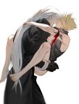  2boys anal arm_ribbon bare_legs barefoot black_coat black_gloves black_vest blonde_hair blush bracer clothed_sex cloud_strife coat cum cum_in_ass earrings feet final_fantasy final_fantasy_vii final_fantasy_vii_advent_children gloves grey_hair high_collar highres imminent_kiss injury jewelry knees_up legs lifting_person long_coat long_hair long_sleeves male_focus multiple_boys open_clothes open_vest red_ribbon ribbon sephiroth short_hair single_earring sleeveless sleeveless_turtleneck sweat toenails toes turtleneck vest xianyu314 yaoi 