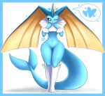  &lt;3 2023 absurd_res anthro blush butt_from_the_front digital_media_(artwork) eeveelution female female_anthro fin frill_(anatomy) full-length_portrait fusion generation_1_pokemon generation_4_pokemon hi_res hybrid knoxisnotdead looking_at_viewer lopunny navel nintendo nude one_eye_closed pokemon pokemon_(species) portrait solo thigh_gap vaporeon wide_hips wink 