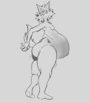 anthro belly big_belly big_butt butt canid canine female gooberville hi_res mammal pregnant pregnant_female solo thick_thighs 