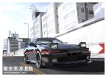  border car cloud commission english_commentary highres motor_vehicle no_humans original real_world_location reflection sei_illustrations shadow sky sports_car tokyo_(city) toyota toyota_supra toyota_supra_mk_iii vehicle_focus white_border 
