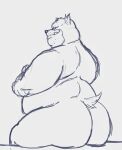  anthro belly big_belly big_butt butt daichi_akimichi disney domestic_cat felid feline felis goof_troop hi_res looking_at_viewer male mammal mature_male peter_pete_sr. solo 