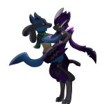  absurd_res anthro duo fuck_while_being_held generation_4_pokemon generation_7_pokemon hi_res holding_(disambiguation) legendary_pokemon lucario male male/male nintendo paige_the_wolf pokemon pokemon_(species) sex zeraora 