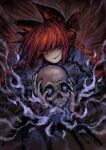  2b-ge animal_humanoid bone fangs female hair hi_res humanoid red_eyes red_hair skull smile solo teeth 