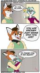  3_panel_comic absurd_res anthro bodily_fluids border brown_body brown_fur brown_hair canid canine canis cheek_tuft clothing crying dialogue dress duo ears_down english_text eyes_closed facial_tuft fangs female fox fur green_body green_fur green_highlights grey_body grey_fur hair half-closed_eyes hi_res highlights_(coloring) humor male mammal narrowed_eyes open_mouth open_smile orange_body orange_fur pivoted_ears smile sobbing speech_bubble tears teeth text topwear tuft vest white_body white_border white_fur white_hair wide_eyed wolf zephyri_q_wolf zephyriwolf 