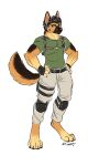  2023 absurd_res alternate_species anthro canid canine canis capcom chris_redfield_(resident_evil) domestic_dog fizzy-dog fur furrification hands_on_hips hi_res male mammal resident_evil simple_background solo tan_body tan_fur white_background 