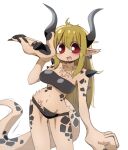  2023 big_hands black_body black_clothing black_horn black_tail breasts clothed clothing deta_(interspecies_reviewers) female fingers fur hair horn horned_humanoid humanoid interspecies_reviewers pink_tongue red_eyes solo tail tan_body tan_ears tan_fur tongue yuutokudraw 