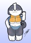  anthro big_breasts breasts canid canine canis clothing cropped_hoodie d13w0tt_(artist) dogs_in_space domestic_dog female flirting_look fur grey_body grey_fur grey_tail hand_on_hip hi_res mammal multicolored_body multicolored_fur netflix nomi_(dogs_in_space) shih_tzu short_stack simple_background solo thick_thighs toy_dog two_tone_body two_tone_fur under_boob underwear white_body white_fur 