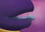  2021 blonde_hair blue_tongue blush bodily_fluids drooling erection generation_2_pokemon genitals hair hi_res human male mammal mouth_shot nintendo on_tongue open_mouth penis pink_background pokemon pokemon_(species) purple_body quagsire saliva saliva_on_tongue saliva_string simple_background suddendraft tongue 