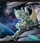  absurd_res anthro armor astronaut astronaut_suit boots canid canine clothing footwear fox galaxy gear headgear helmet hi_res letterbox male mammal planet rmsdragon solo space spacecraft universe vehicle 