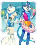  anthro arctic_wolf bottomwear canid canine canis clothing crystal_ice daughter_(lore) duo eyewear father_(lore) father_and_child_(lore) father_and_daughter_(lore) female hi_res illumination_entertainment inflatable inner_tube jimmy_crystal makeup male mammal parent_(lore) parent_and_child_(lore) parent_and_daughter_(lore) porsha_crystal short_sleeves shorts sing_(movie) straw sunglasses swimwear watermark wolf 