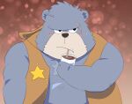  2023 anthro bear black_nose blush brew_(kumalino) cute_fangs kemono kumalino male mammal overweight overweight_male portrait sanrio scar solo tatsu_mob 