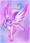  abstract_background blue_hair blue_tail cutie_mark equid equine eyebrows eyelashes fan_character feathered_wings feathers female feral fur hair hasbro hi_res hooves jewelry mammal markings mscolorsplash multicolored_body multicolored_feathers multicolored_hair multicolored_tail multicolored_wings my_little_pony necklace pegasus pink_body pink_eyes pink_feathers pink_fur pink_hair pink_hooves pink_tail purple_tail smile solo spread_wings tail wings 