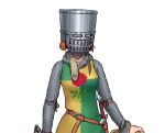  1girl armor belt brown_hair chainmail flanged_mace flower helm helmet holding holding_mace holding_shield knight original ostwindprojekt red_flower red_rose rose sheath shield signature simple_background spurs surcoat sword weapon white_background yellow_eyes 