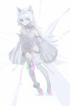  18_kawaki 1girl ahoge animal_ears bare_shoulders bob_cut bodysuit closed_mouth detached_sleeves fake_animal_ears full_body grey_bodysuit grey_eyes grey_hair grey_sleeves grey_thighhighs hairband heterochromia highres long_hair no.21:_feral_scent_(punishing:_gray_raven) no.21_(punishing:_gray_raven) punishing:_gray_raven purple_eyes sidelocks sleeves_past_fingers sleeves_past_wrists solo thighhighs very_long_hair wide_sleeves wolf_ears 