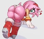  accessory amy_rose anthro bent_over boots bracelet butt clothing dress eulipotyphlan female footwear fur gloves green_eyes hair_accessory hairband handwear hedgehog hi_res high_heeled_boots high_heels jewelry looking_back mammal panties pink_body pink_fur sappucaio sega solo sonic_the_hedgehog_(series) underwear 