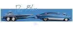  absurdres amc amc_marlin artist_name blue_background boat car cole_tr2 engine english_commentary from_side haow highres motor_vehicle muscle_car no_humans original shadow vehicle_focus watercraft wheel 