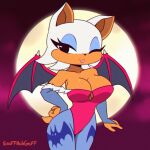  1:1 2023 animated anthro artist_name bat bat_wings blep breasts capcom cleavage clothed clothing cosplay crossover crossover_cosplay darkstalkers eyelashes eyeshadow female fingers full_moon hair lilith_aensland looking_at_viewer makeup mammal membrane_(anatomy) membranous_wings moon one_eye_closed rouge_the_bat scruffmuhgruff sega short_playtime solo sonic_the_hedgehog_(series) tail tongue tongue_out white_hair wings wink winking_at_viewer 