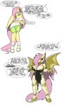  2023 4_fingers absurd_res anthro before_and_after big_breasts black_clothing black_dress black_sclera blue_eyes bottomwear breasts chaoscroc cleavage clothed clothing corruption cutie_mark dialogue dress english_text equid equine fangs female fingers flutterbat_(mlp) fluttershy_(mlp) footwear friendship_is_magic glowing glowing_eyes green_bottomwear green_clothing green_footwear green_sandals green_skirt hair hasbro hi_res high_heels joints long_hair looking_at_viewer machine mammal my_little_pony off_screen_character pegasus pink_hair pink_tail red_eyes robot robotization sandals skirt socks solo species_transformation speech_bubble standing tail teeth text topwear torn_clothing torn_dress transformation vampire white_clothing white_footwear white_socks white_topwear wings yellow_body 