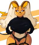  absurd_res anthro big_breasts breasts clothed clothing curvy_figure digital_media_(artwork) female fur fusion generation_1_pokemon generation_4_pokemon hi_res hybrid lagomorph legwear looking_at_viewer lopunny mammal nintendo orange_body orange_fur pokemon pokemon_(species) pokemon_fusion raichu rodd.y rodent simple_background smile solo tail tan_body tan_fur thick_thighs topwear tuft voluptuous wide_hips 