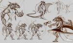  abs anthro biceps concept_art digitigrade dragon hair hasbro hi_res jewelry magic:_the_gathering male monochrome muscular muscular_anthro muscular_male pecs rear_view scalie standing tail western_dragon wings wizards_of_the_coast 