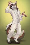  anthro canid canine canis clothing hi_res kiba_(kibawolf33) male mammal onesie onesie_open simple_background solo solo_focus standing wolf zempy3 