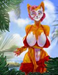  anthro beach big_breasts breasts clothing clothing_aside cocoinepony doctor_pussycat female hi_res humanoid monique_pussycat peepoodo seaside solo super_fuck_friends swimwear swimwear_aside 