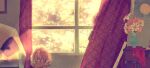  2girls caicaikknd crying curtains dress flower formal multiple_girls natsume_shizuku pink_hair red_curtains sakura_no_toki sakura_no_uta sitting toritani_makoto white_dress white_hair 
