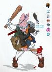  anthro axe big_breasts blush breasts eeveelution english_text female generation_6_pokemon hi_res nintendo pace-maker pokemon pokemon_(species) project_zomboid small_waist solo sylveon text thick_thighs wide_hips 