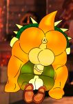  anthro big_butt big_penis bowser butt duo genitals hi_res koopa male mario_bros nintendo penis possbooty scalie size_difference yoshi yoshi_(character) 