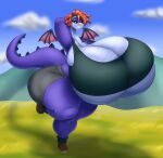  absurd_res anthro big_breasts blues64 breasts cleavage clothed clothing dragon female hi_res huge_breasts hyper hyper_breasts membrane_(anatomy) membranous_wings mr.pink solo thick_thighs wings 