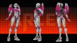  1girl 3d absurdres arcee ass autobot backpack bag blender_(medium) blue_eyes breasts colored_skin hand_on_own_hip highres humanoid_robot jpl-animation mecha mecha_musume medium_breasts metal_skin panties pink_panties robot robot_girl solo thighs transformers underwear white_skin 