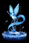  animal_focus articuno artist_name bird black_background closed_eyes closed_mouth darkvoiddoble feathers from_side highres ice no_humans pokemon pokemon_(creature) solo 