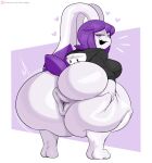  &lt;3 anthro anus bedroom_eyes big_breasts big_butt bottomless breasts butt clothed clothing crouching dipstick_ears female hair hi_res hoodie huge_butt jinu lagomorph leporid looking_at_viewer looking_back mammal multicolored_ears narrowed_eyes open_mouth puffy_anus purple_eyes purple_hair rabbit seductive solo spread_anus spread_butt spreading thick_thighs topwear valrie_(valriedoughs) 