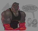  anthro big_muscles big_pecs black_body black_clothing black_nipples black_scales black_shirt black_tank_top black_topwear blush clothing dialogue ear_piercing ear_ring evie_(fortnite) female group hi_res human its_coldpizza jacket jewelry komodo_dragon lizard looking_annoyed male male_focus mammal monitor_lizard muscular muscular_male necklace nipples pecs piercing red_clothing red_eyes red_jacket red_topwear removing_topwear reptile ring_piercing scales scalie shirt signature speech_bubble tank_top text thunder_(fortnite) tongue tongue_out topwear trio twyn_(fortnite) 