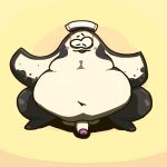  1:1 anthro batoid belly big_belly big_man_(splatoon) blush erection fish flippers genitals grey_body male manta_ray marine nintendo overweight penis solo speckled_body splatoon stingray xackert 