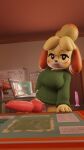  3d_(artwork) animal_crossing animal_genitalia animal_penis anthro balls bedroom_eyes big_balls big_breasts big_dildo big_penis blush bottomless breasts canid canine canine_genitalia canine_penis canis clothed clothing computer desk digital_media_(artwork) dildo domestic_dog erection eyewear front_view fur furfnsfw furniture genitals glasses gynomorph hair hi_res huge_penis inside intersex isabelle_(animal_crossing) laptop leaning looking_at_viewer mammal narrowed_eyes nintendo open_mouth open_smile partially_clothed penis seductive sex_toy shih_tzu smile smug solo table thick_thighs toy_dog vein veiny_penis wide_hips yellow_body yellow_fur 