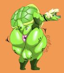  anthro anus balls big_balls big_butt blonde_hair butt choker genitals girly hair hi_res hole_(anatomy) huge_butt jewelry looking_back makeup male necklace rear_view reptile scalie shell solo spread_butt spreading terrence_(wetwaffls) thick_thighs tortoise turtle wetwaffls 