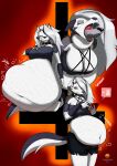 absurd_res anthro anthro_pred anthro_prey belly_tuft big_breasts bloated breasts canid canid_demon canine cellphone demon digestion digestion_noises feet_first female female_focus female_pred hair hair_over_eye head_in_mouth hellhound helluva_boss hi_res huge_belly loona_(helluva_boss) male male/female male_prey mammal midriff navel neck_bulge one_eye_obstructed oral_vore phone picking_teeth red_sclera sequence shoulderless_shirt sloshing_belly swallowing tairedfox tuft upside_down_cross vore vortex_(helluva_boss) white_eyes white_hair 