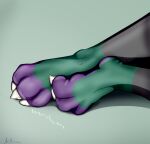 3_toes absurd_res anthro character_muffin claws dragon feet green grey hi_res invalid_tag male muffinvinvin paws purple soles solo toes tops 