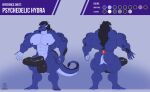  2023 abs anthro balls beard big_balls big_penis black_balls black_penis dragon erection facial_hair genitals hi_res humanoid_genitalia humanoid_penis hydra_(lsd_screen) male model_sheet muscular muscular_anthro muscular_male nipples nude pecs penis purple_body purple_nipples purple_skin regnar solo vein veiny_penis 