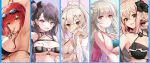  5girls alternate_costume artist_request ayanami_(azur_lane) azur_lane bikini breasts cleavage formidable_(azur_lane) formidable_(the_lady_of_the_beach)_(azur_lane) hair_tie_in_mouth italian_flag looking_at_viewer mouth_hold multiple_girls official_alternate_costume official_art pamiat_merkuria_(azur_lane) promotional_art roon_(azur_lane) simple_background swimsuit tying_hair upper_body zara_(azur_lane) zara_(poolside_coincidence)_(azur_lane) 